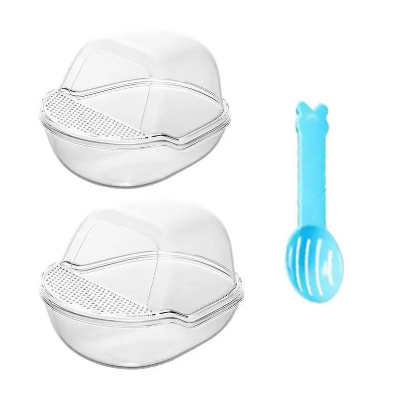 

1pcs Hamster Transparent Bathroom with Scoop Small Pet Sand Bath Cage Large Capacity Prevent Splash Bathing Room Accessories