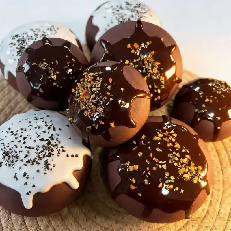Slow Rising Squishy Fidget Toy Cute Chocolate Nut Topping Dessert Stress Relief Toy for School Office Anti-Anxiety