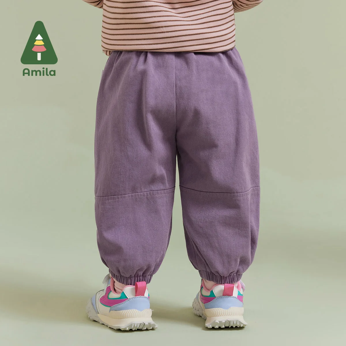 Amila Baby Children Casual Pants 2024 Winter New Multicolour Fleecing Warm Spaceship Fashion Baby Clothing