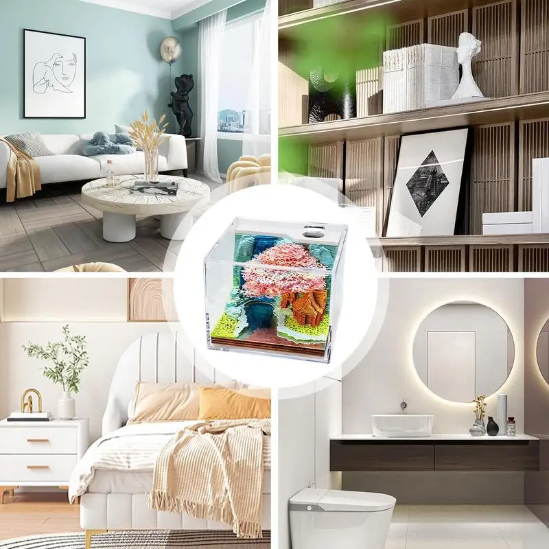 アクリル防塵カバー付き3Dメモ帳、付箋紙、長持ちするデザイン、デスクトップの装飾、オフィス、3D