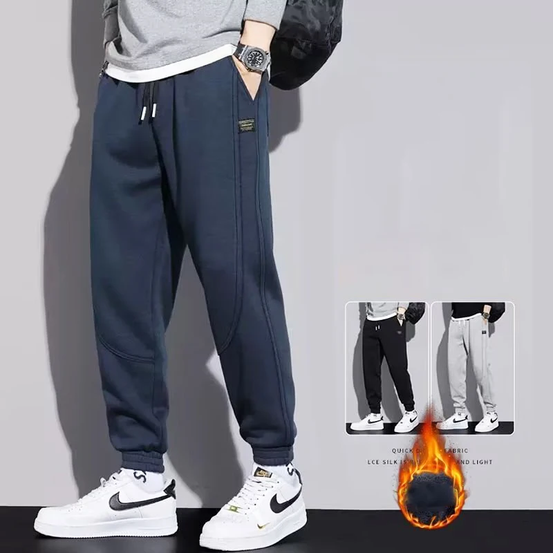 

Men Pants Winter Lambswool Warm Thicken Sweatpants Men Joggers Water Proof Casual Pants Men Brand Fleece Plus-Size Trousers