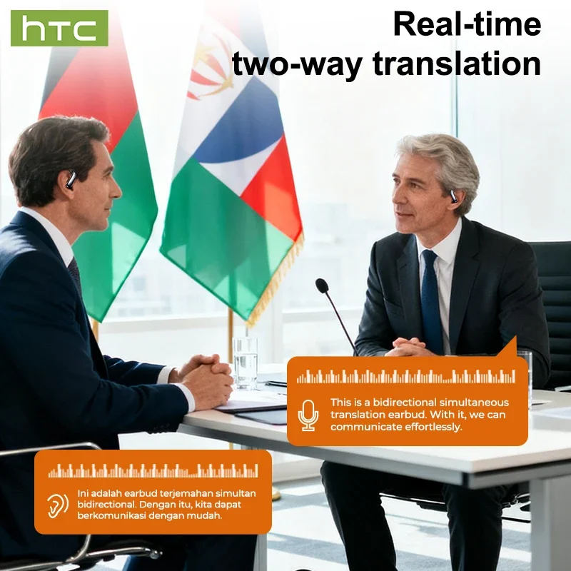 سماعات أذن HTC NE63 بلوتوث V6.0 سماعات أذن رياضية لاسلكية مزودة بخطاف للأذن بتصميم AI سماعات أذن خفيفة للغاية #5