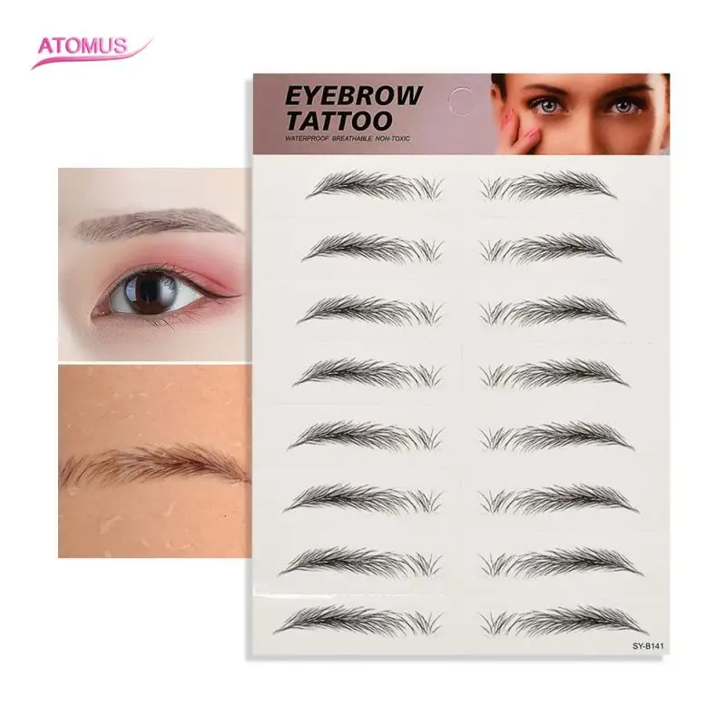 Tatuaje de cejas pegatina tipo pelo cejas naturales aspecto maquillaje impermeable de larga duración fácil de usar adhesivo cejas postizas