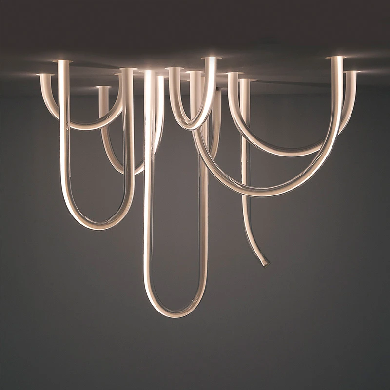

Modern And Contracted Stylist U - Shaped Living Room Chandelier Personality Creative Art Minimalist Bedroom Ceiling Light