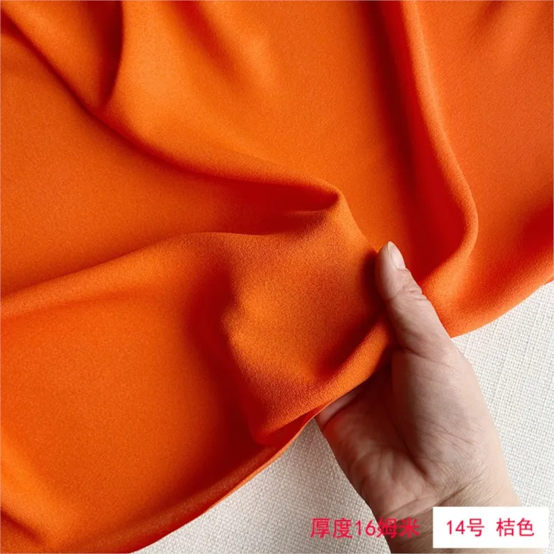Summer skin-friendly silk crepe fabric solid-color clothing shirts and dresses lined with