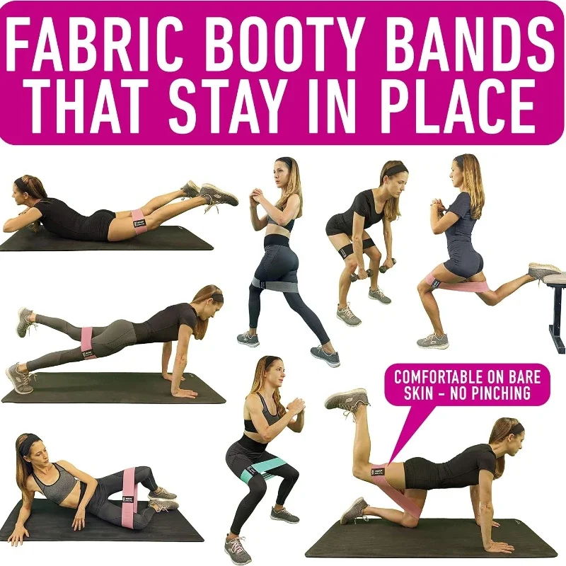 Booty Bands for Women Men Fabric Elastic Bands for Exercise, Resistance Bands for Legs for Working Out Hip Thigh Glute Bands Set Sb071a27969ad4aa4a2e9890cc7034046W