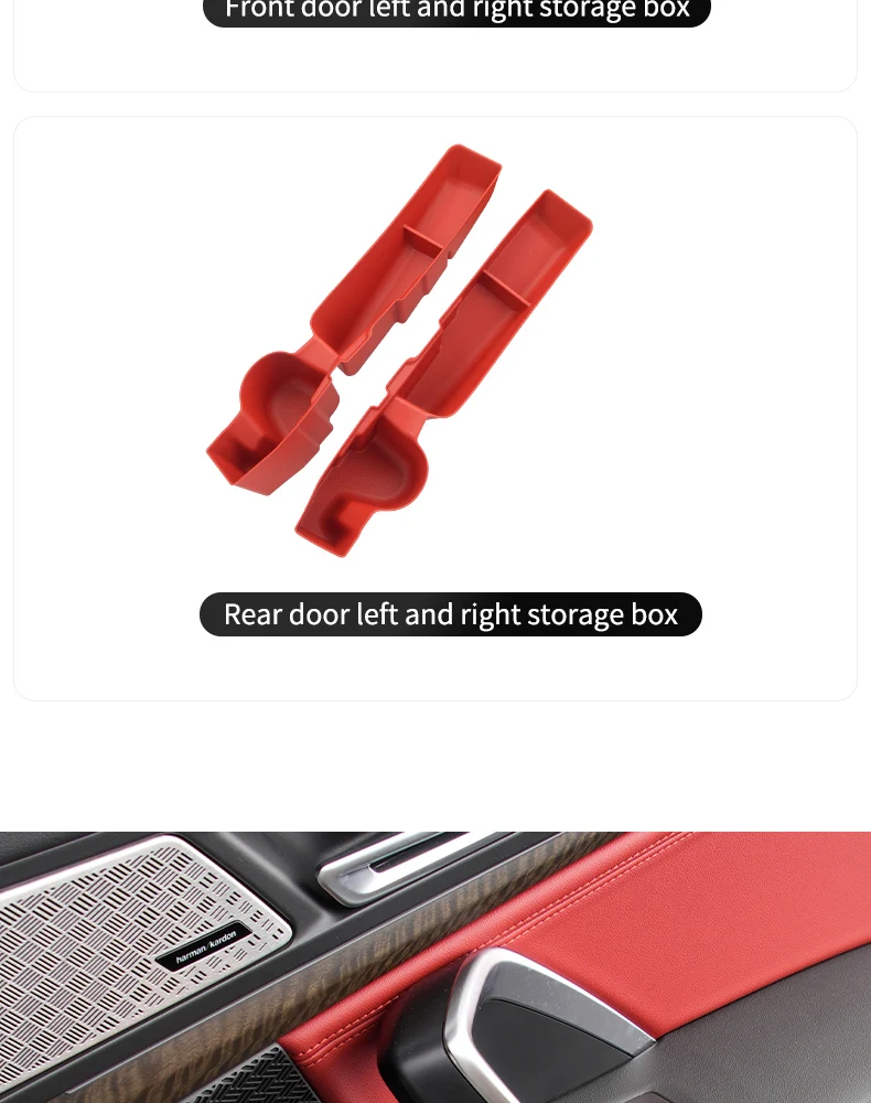 Für BMW X1 U11 2023 2024 Auto Tür Lagerung Box TPE Vorne Hinten Tür Slot Organizer Fach Armlehne Center konsole Box Auto Zubehör – Detail 5
