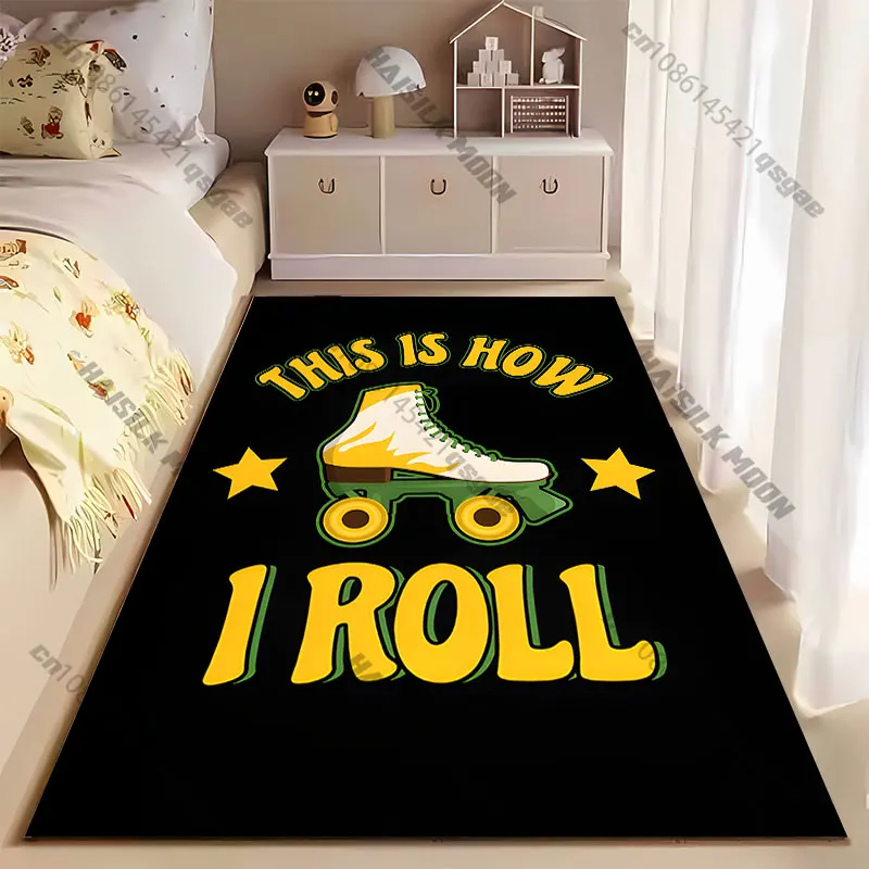 Roller skating fun and expression carpet Yoga living room room decor children's crawling mat doormat area rug games mat