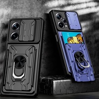 Card slot Camera protect case for VIVO Y36 Y02 Y55 Y77 Y76S Y16 Y35 Y76 Y75 Y33S Y21 Y20 Y31 Y51 V23 V21 Armor Hybrid Ring Cover