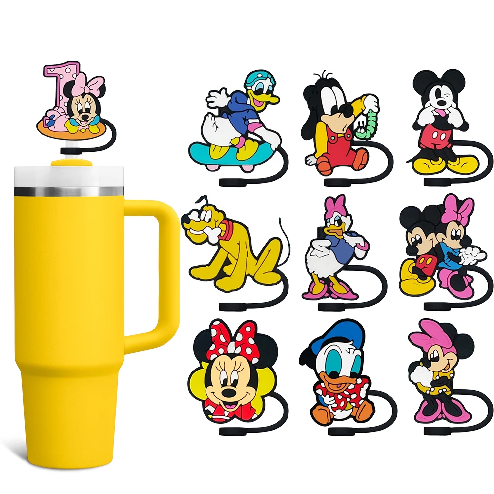 

MINISO Classic Cartoon Series Straw Cover Cap 10MM Eco-friendly Straw Plug Splash Proof Drinking Cup Accessories Home Party Gift