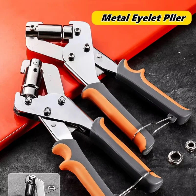 

6mm / 10mm Eyelet Pliers Kit Tools Portable Hand Press Metal Grommet Hole Punch Plier for Leather Canvas Clothing DIY Tarp Ring