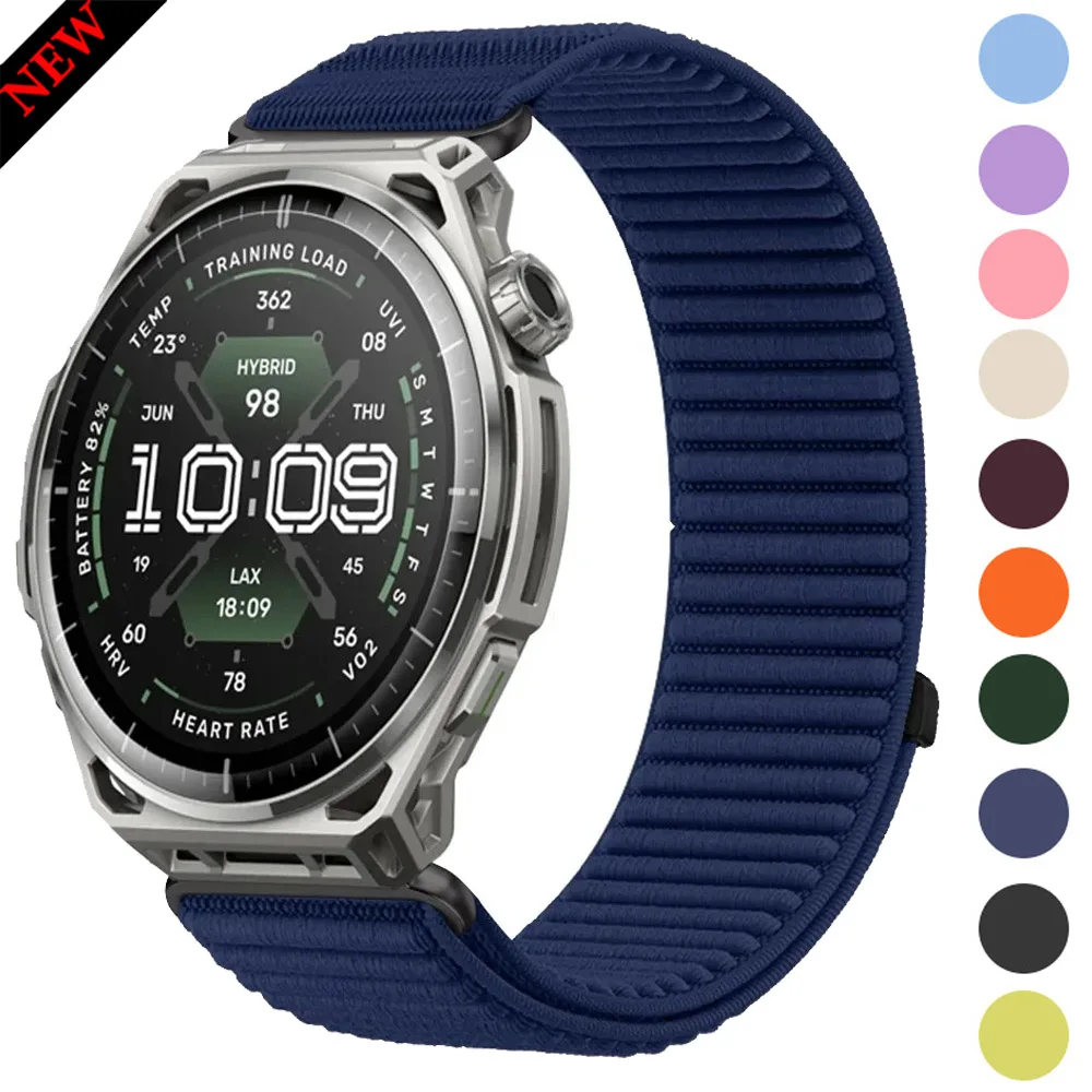 Pulseira de Nylon Trançada de 22mm, 20mm, 18mm para Amazfit Balance 3 2 1/Helio/Bip 6 5 Max e Amazfit Active 3 Max/T-Rex3 Pro