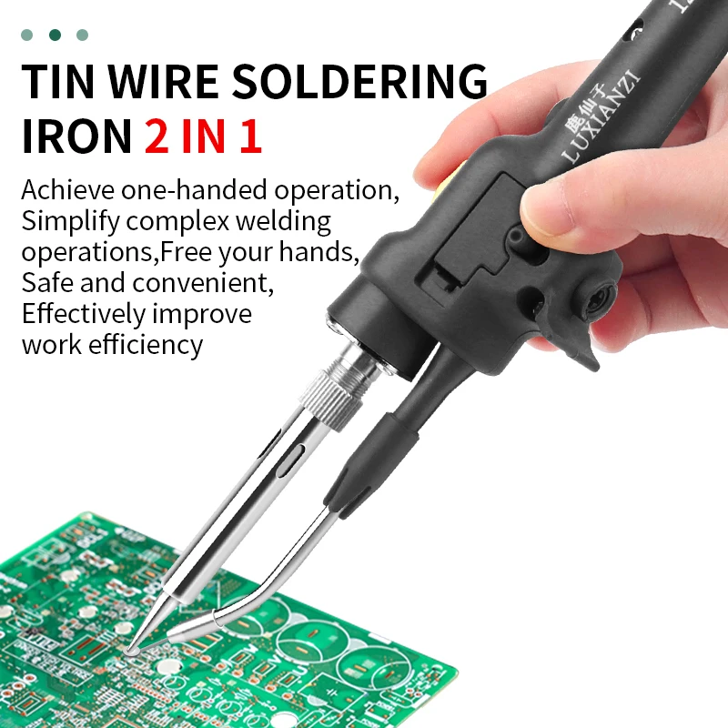 LUXIANZI Internally Heated Soldering Iron Gun 80/120W Hand-held Straight Handle Automatically Send Tin Welding Repair Tool Kit