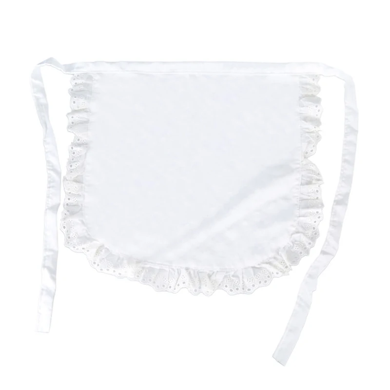 امرأة نصف الخصر الطبخ المطبخ المئزر قصيرة لوليتا خادمة مثير الدانتيل أسود أبيض مريلة الجمال زهرة مقهى pinafront العمل المنزلي