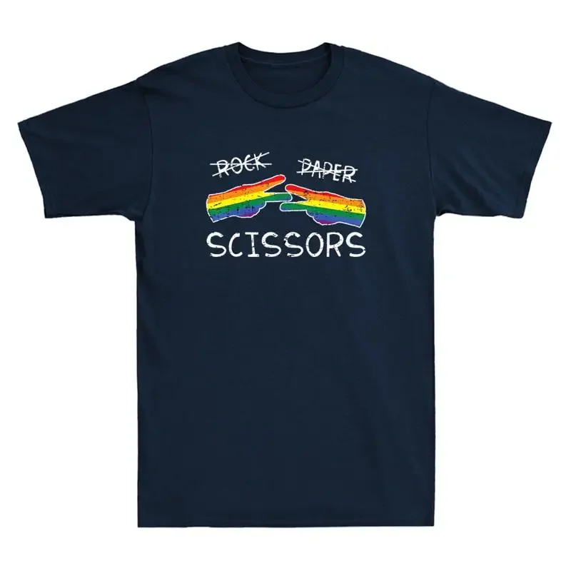 Gay Lesbian Rock Paper Scissors Fun Rainbow Pride LGBTQ Vintage T Shirt