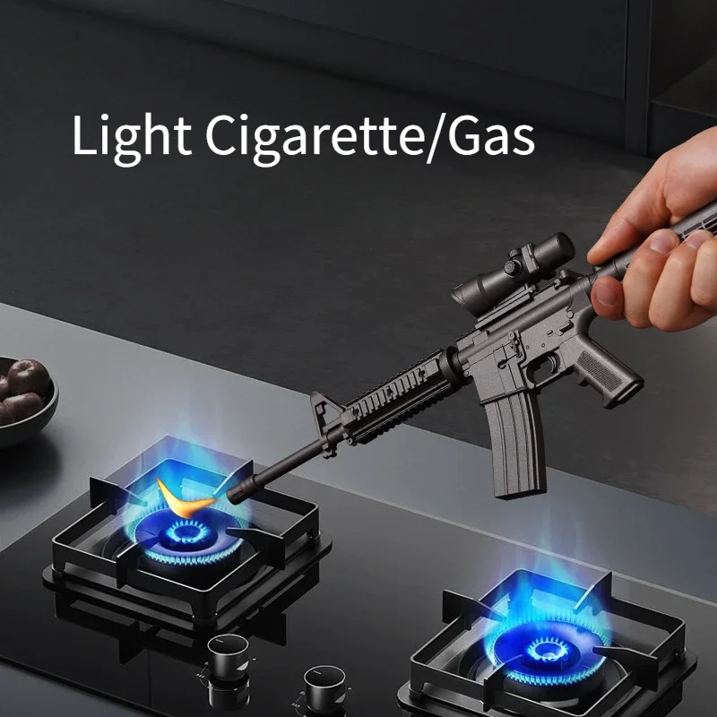 2025 New M416 Rifle Gun Type Inflatable Lighter Extended Cigar Igniter Men's Smoke Gift Cigarette Lighters & Smoking Accessories - Image 2