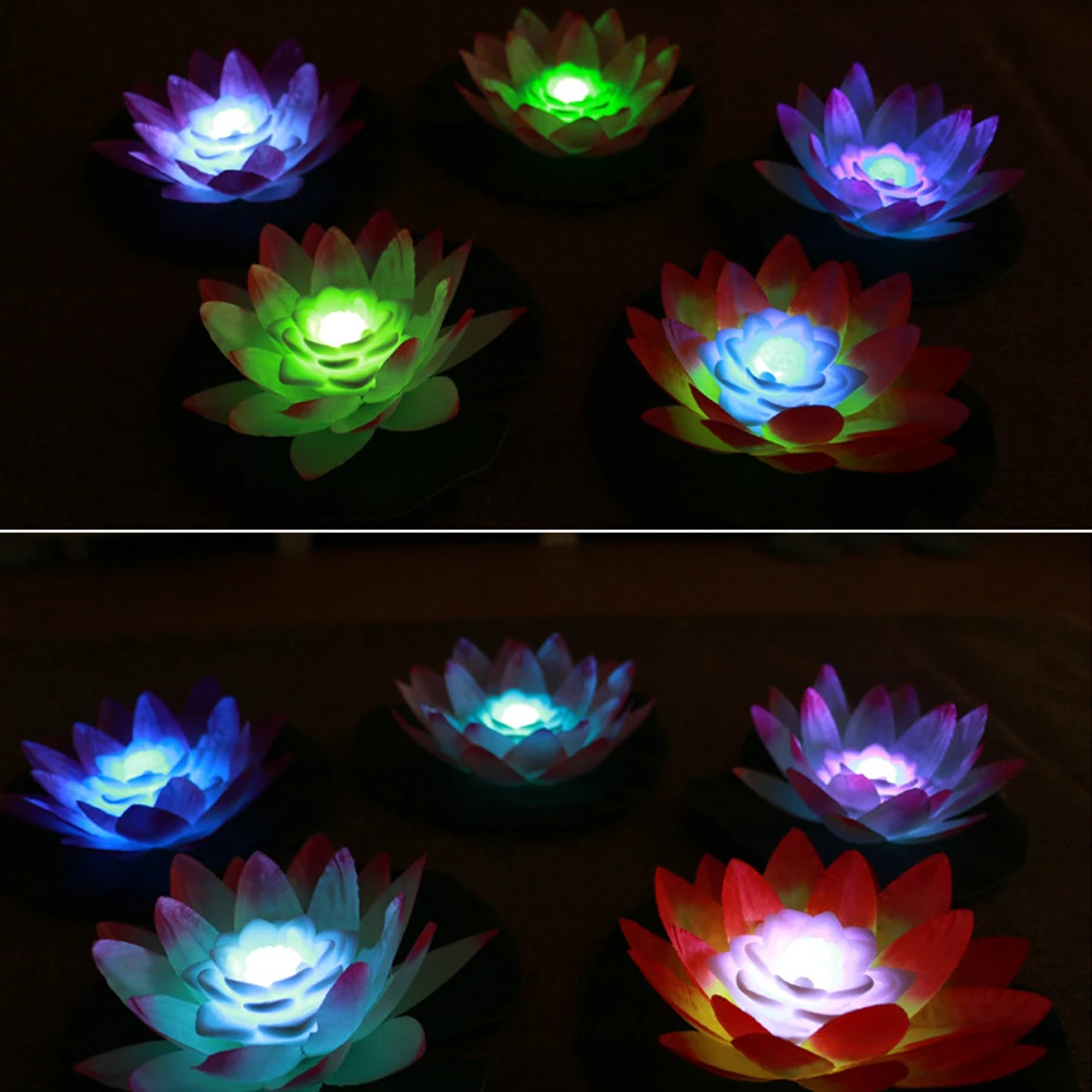 

Lotus LED Garden Pond Decoration Environmental Material Waterproof C for Wedding