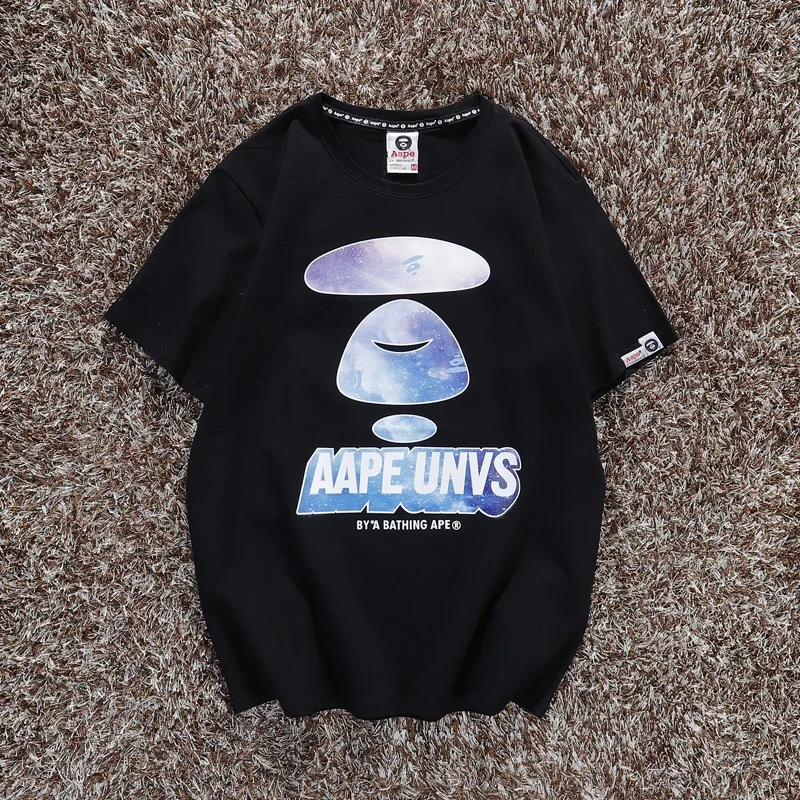 2024 Summer Aape Latest  Trend Brand Hip Hop Printed Cotton T-Shirt Rapper West Coast Hip Hop Rock Tee