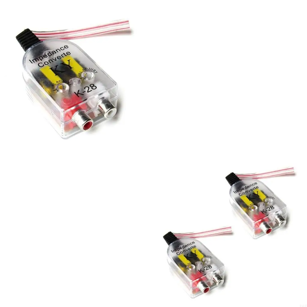 F1CF 12V 2Channel Stereo Impedance Converter High To Low Line Car Stereo Radio Adapte