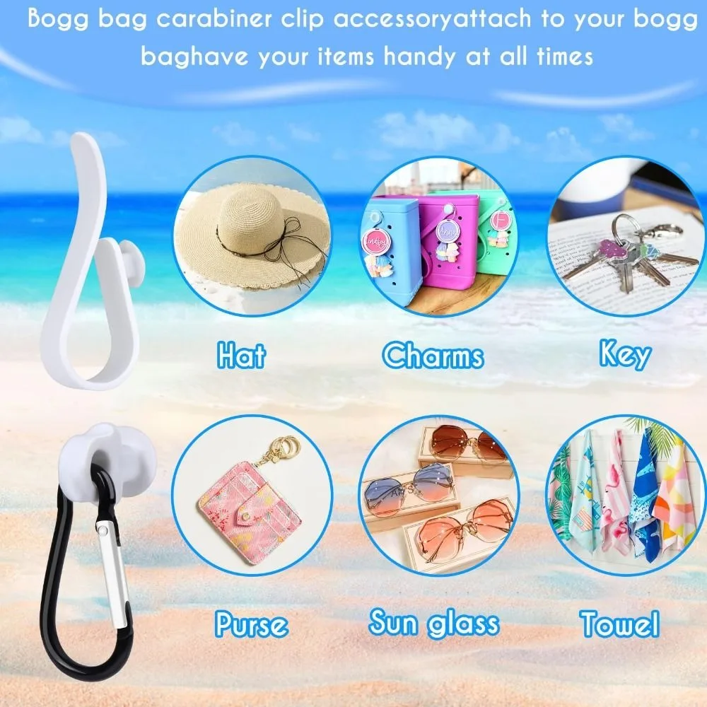 9pcs Portable Universal Inserts Hooks White Plastic Key Holder Bogg Bag Accessories Cup Holder Connector Rubber Tote Bags