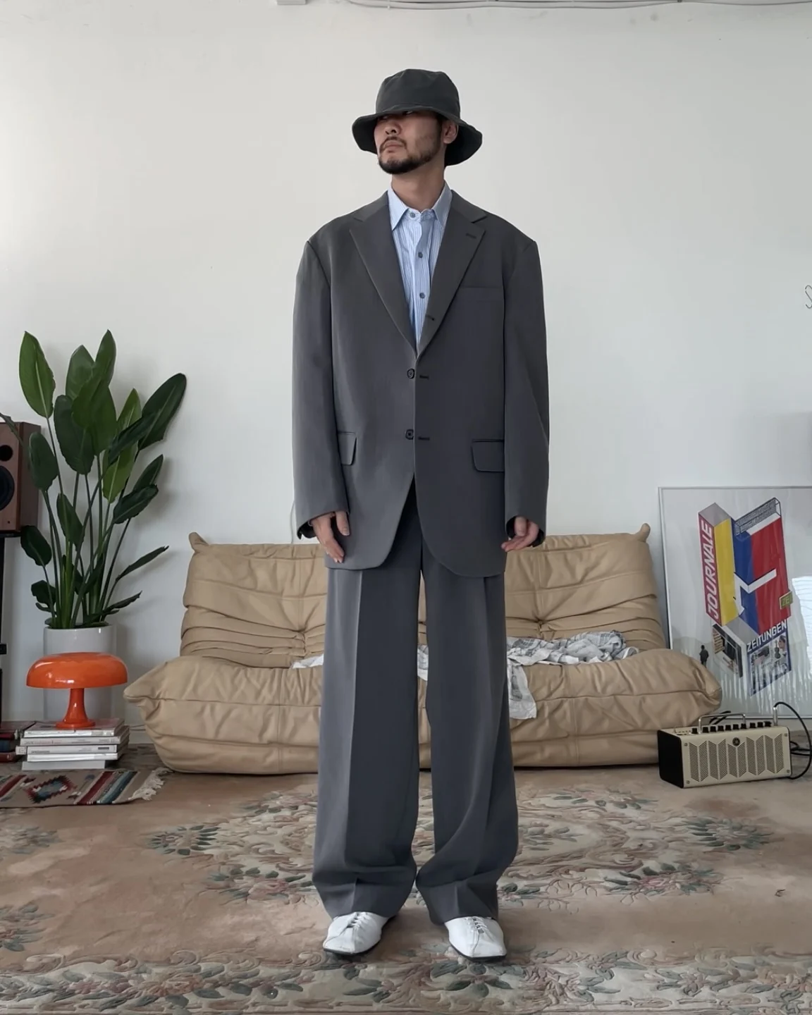 

Loose Casual ey Single-Button Korean Sle Spring New Suit Jaet Breathable Comfortable Spring Autumn Season Outerwear