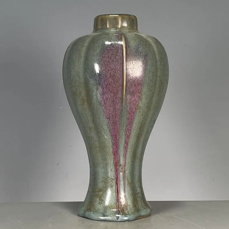 Qing Dynasty Fengshui Green Ceramic Vase Ornaments Old Goods Collection Home Livingroom Table Figurines Accessories Decoration