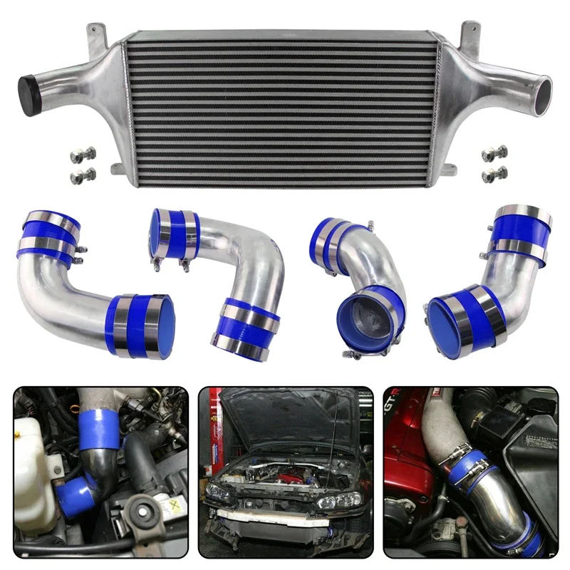 Intercooler FMIC Front Mount  + Pipe Kit Fits For Nissan Skyline R33 R34 GTR RB26DETT Black/Red/Blue