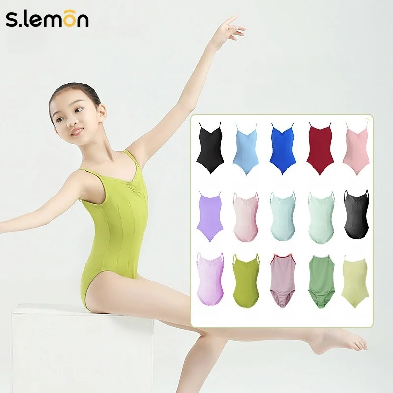 

Балетный купальник S.lemon для девочек, 7 цветов, с высоким вырезом, для выступлений, гимнастики и тренировок