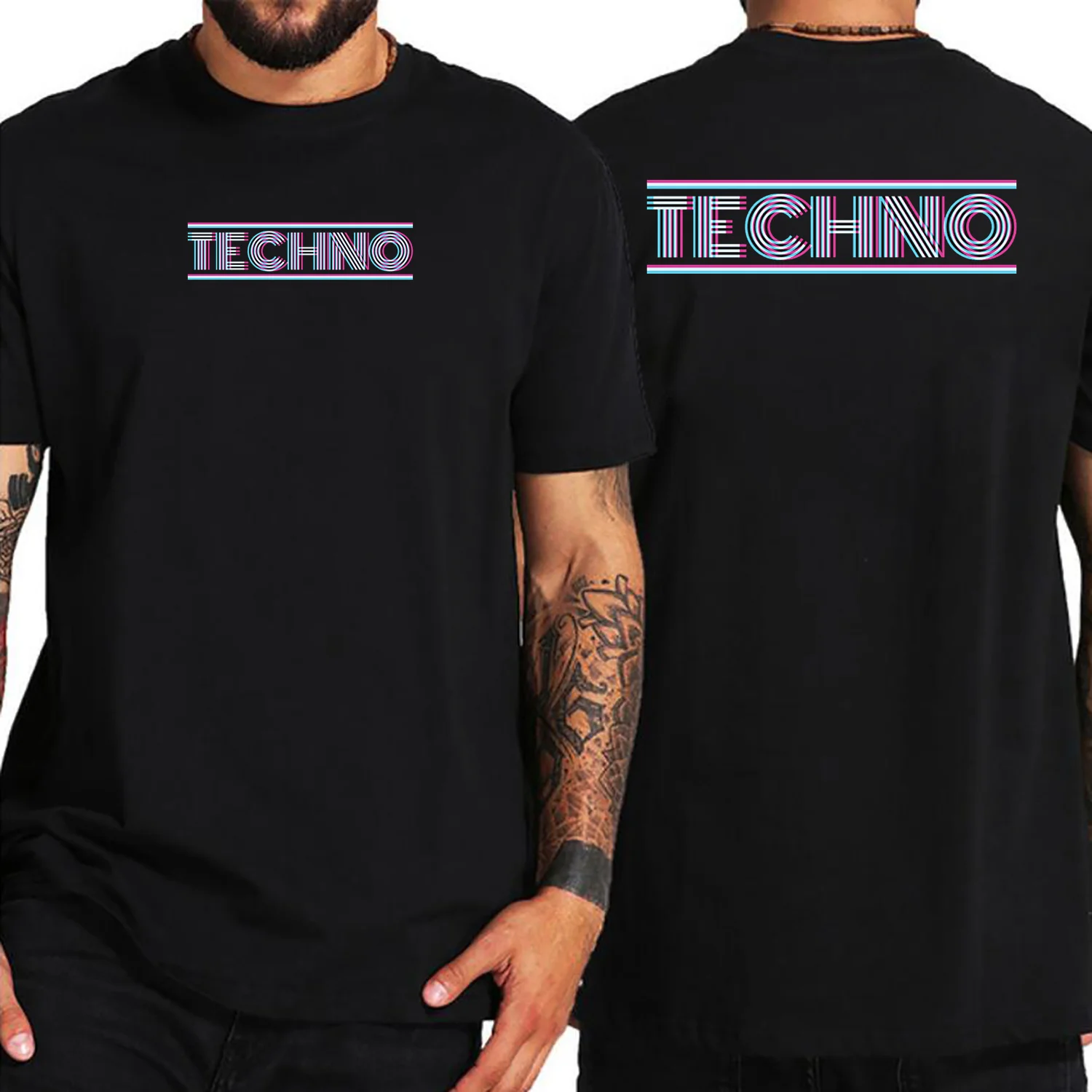 Vintage Techno T Shirt Men Funny DJ Music Underground Rave T-Shirt Fashion Camisas Hombre Punk Print Rock Tops Tees Anime Tshirt