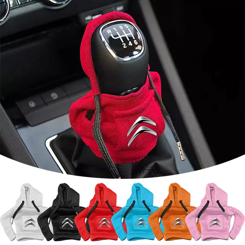 Car Gear Shift Knob Hoodie Car Gear Car Shift Lever Cover for Citroen C4 Cactus C5X E-C4 C-Crosser C2 C3 C4 C5 C6 Car Stickers
