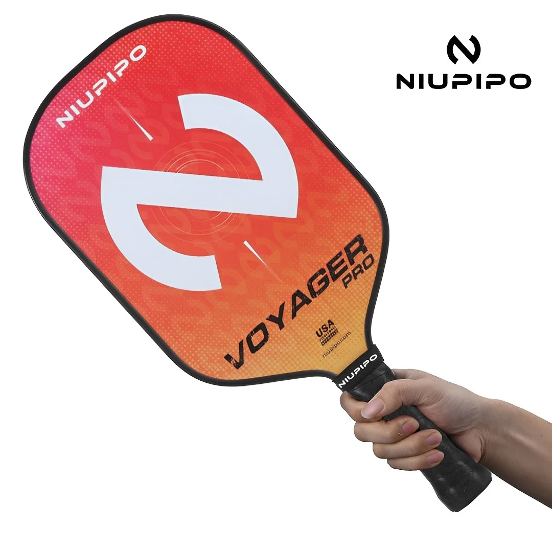 Niupipo USAPA Approved Thermoformed Pickleball Paddle Carbon Fiber Grit Surface Elongated Paddle PP Honeycomb Core Cushion Grip