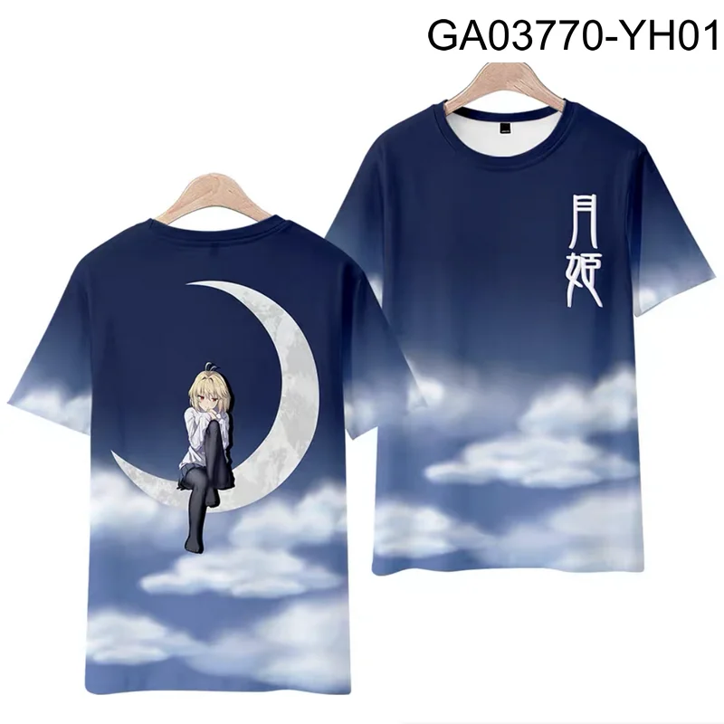 Shingetsutan Tsukihime 3D Printing T-shirt Summer Fashion Round Neck Short Sleeve Popular Japanese Anime Streetwear Plus Size