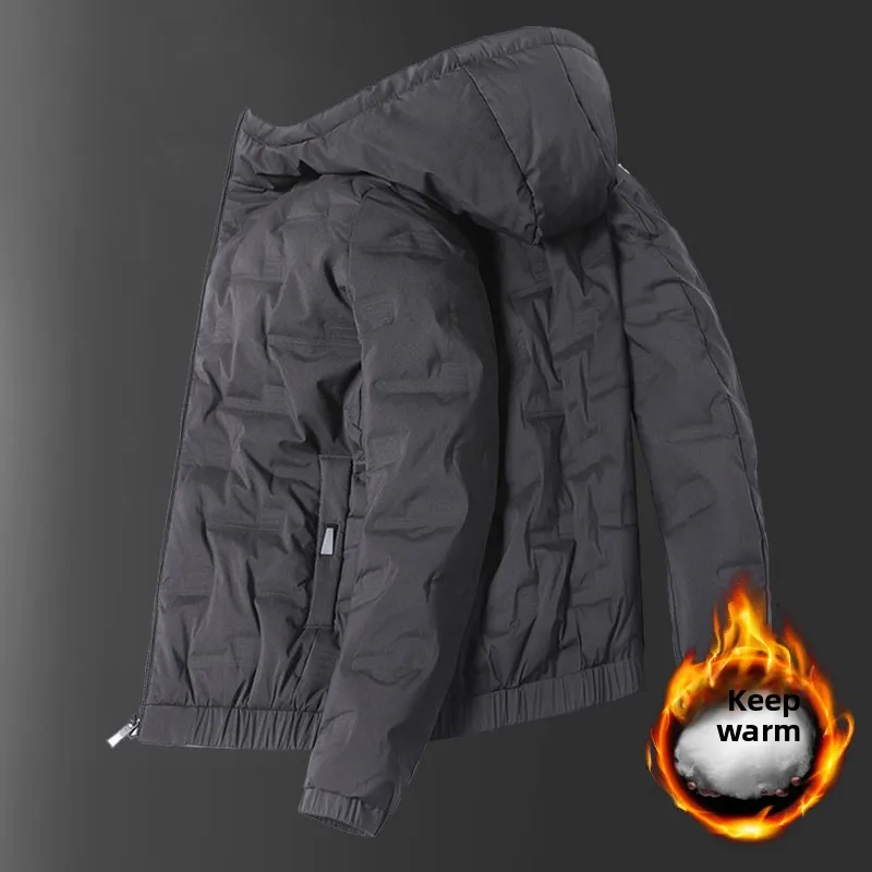 

Winter Men's ort Cotton Jaet Warmth Hooded Coat Youth Faion Thiened Polyester Fiber Stand Fit Online Exclusive