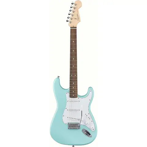 Squier Stratocaster Electric Guitar in Daphne Blue for Professional and Beginner Musicians - Versatile Tone Lightweight Design