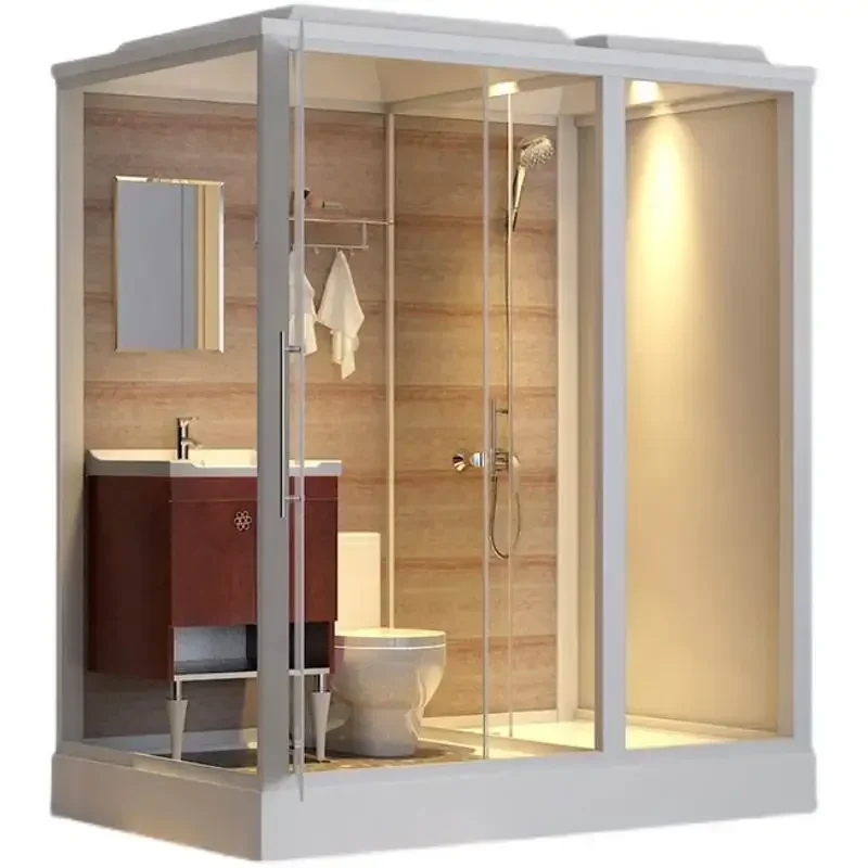 The whole shower room, shower room, integrated bathroom, integrated bathroom, toilet, simple home