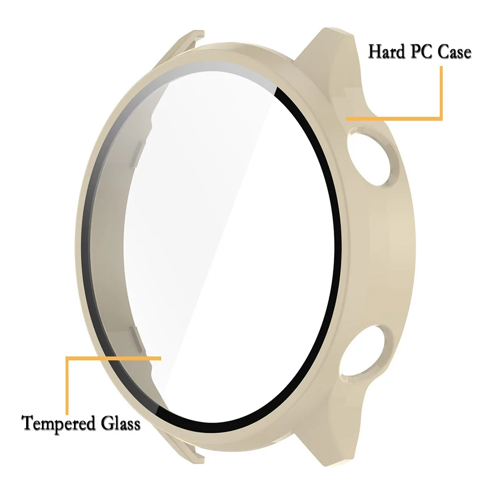 For OnePlus Watch 2R Watch Shell 2-in-1 Watch Case+Tempered Glass Hard Cover With Screen Protector Film PC Watch Protection