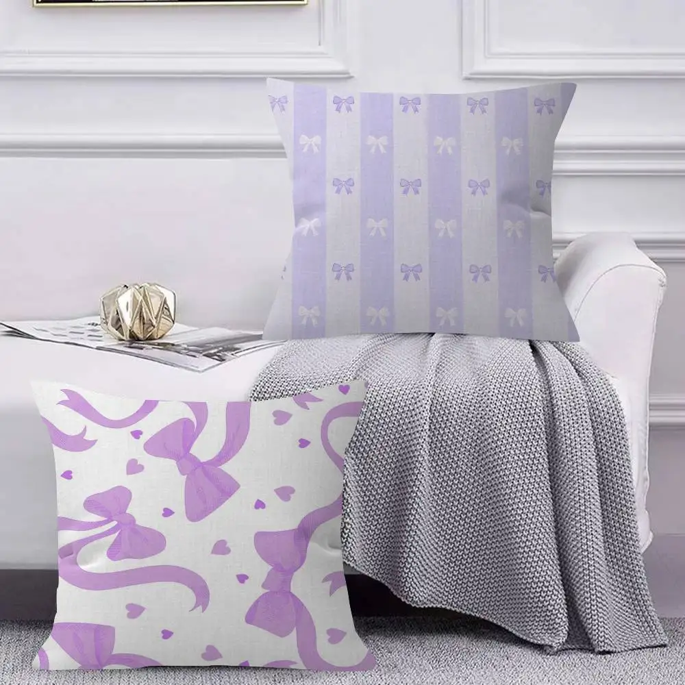 Purple bow beauty   Cushion Cover 30x50 Polyester Sofa Cushions Decorative Throw Pillows Home Decoration Pillowcover