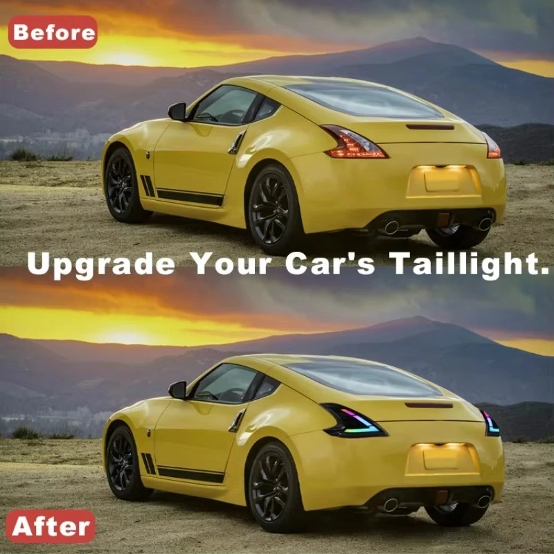 DK Motion for 370z RGB Taillights Z34 2013+UP Auto Lighting Systems Full Led Tail Lights Taillamp Car Accessories