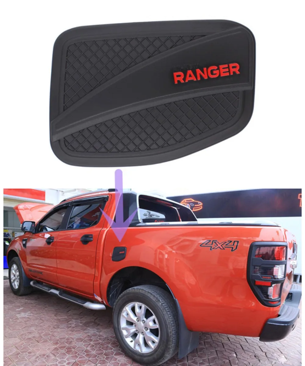 For Ford Ranger T6 T7 T8 2012-2021 Exterior Fuel Tank Cover Matte Black ABS Plastic Gas Cover 4X4 Auto Accessory Car Accessories