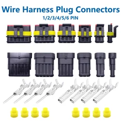 20/50/100Sets 1.5 Series 1/2/3/4/5/6 Pin AMP Automobile Connectors Super Seal Waterproof  Electrical Wire Connector PA66 Nylon