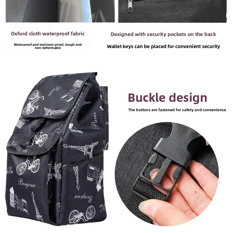 Oxford Cloth Shopping Cart Bag Hand Pull Cart Bag with Rod Specialized for Shopping Car Bags Casual Style from Mainland China #4