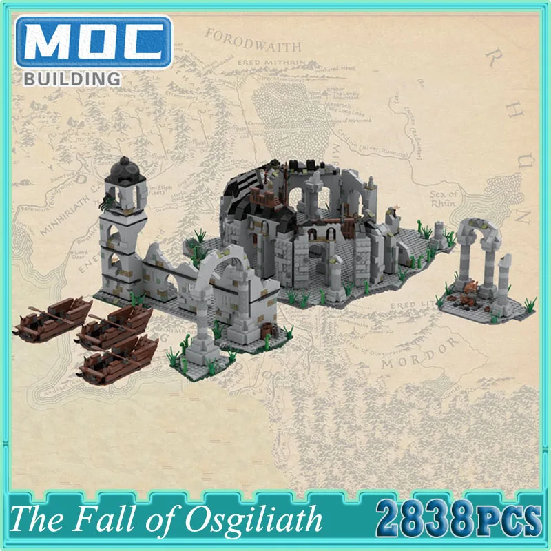 Famous Film MOC Building Blocks The Fall of Osgiliathed Technology Bricks DIY Assembly Architecture Model Toys Xmas Gifts