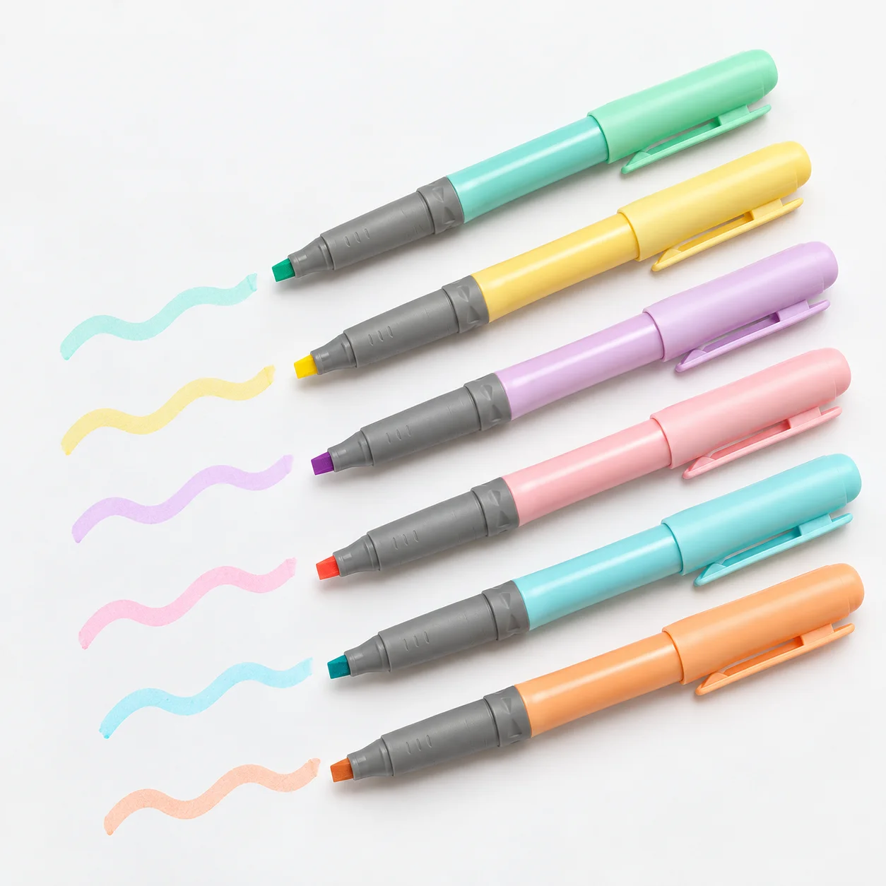 5PCS Pastel Highlighters Set Soft Chisel Tip Markers for School Study Notes Journaling Planner Office Stationery