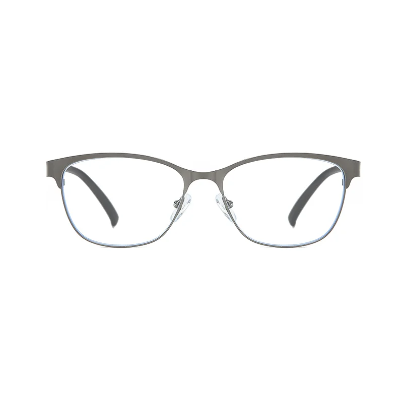 VIVIBEE 2026 Business-Stil Lesebrille +150 Herren Metallrahmen Grau Blaulichtfilter Klare Gläser Eckige Brille +250 – Detail 5