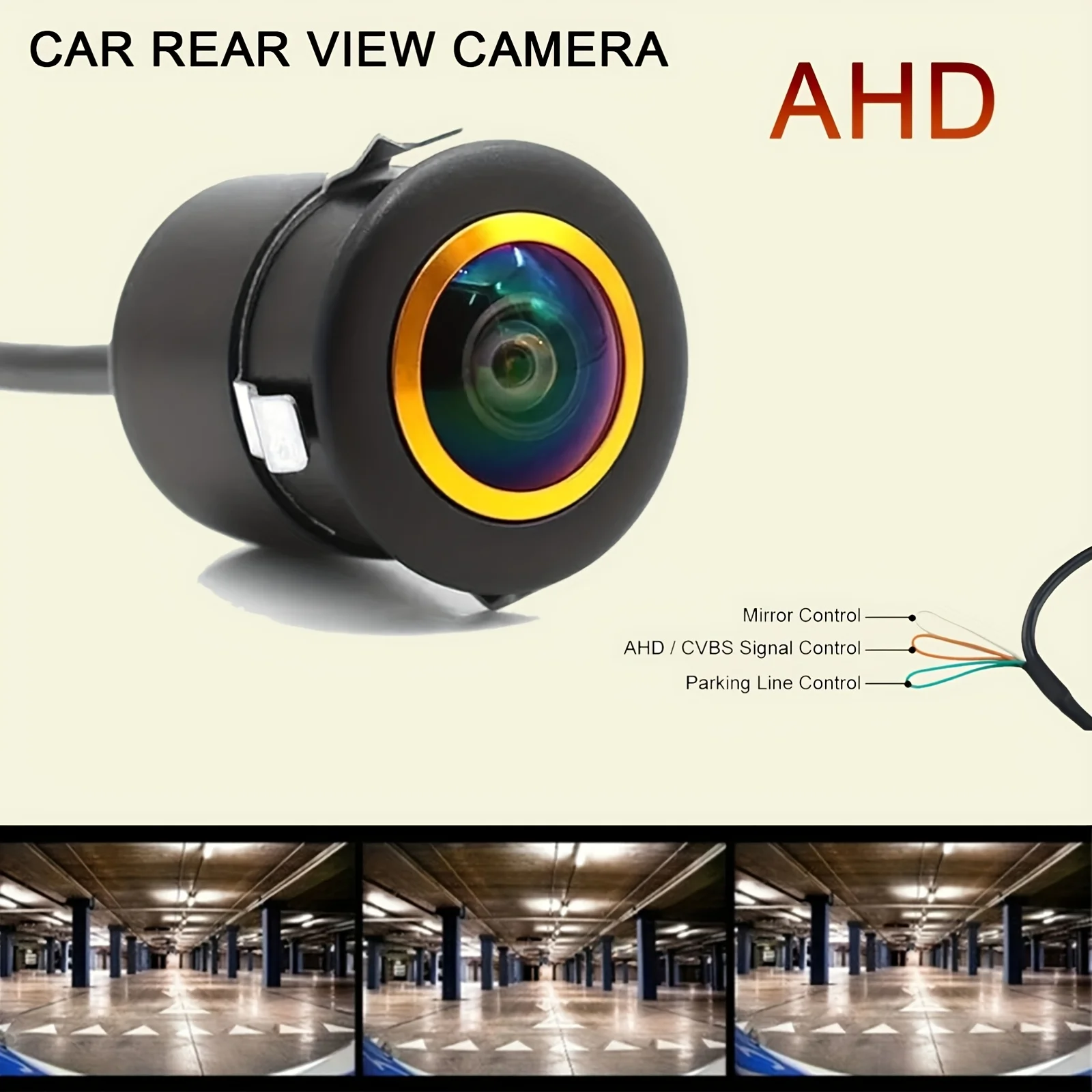 AHD Car Rear View Camera, Cut Three Lines Design Free Choice Wide Angle Backup camera for Cars, Trucks, Suvs, Rvs, Vans