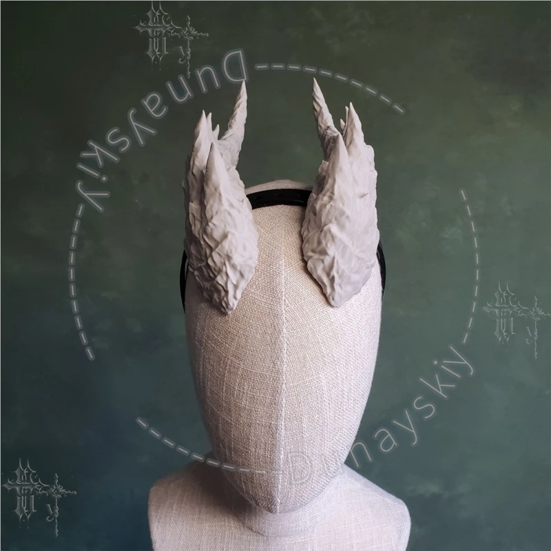 Demon Horns Headwear Accessories For DND Dragon Horns Cosplay Headband Spiky Fantasy Halloween Party Anime Roleplay Costume Cos view 2
