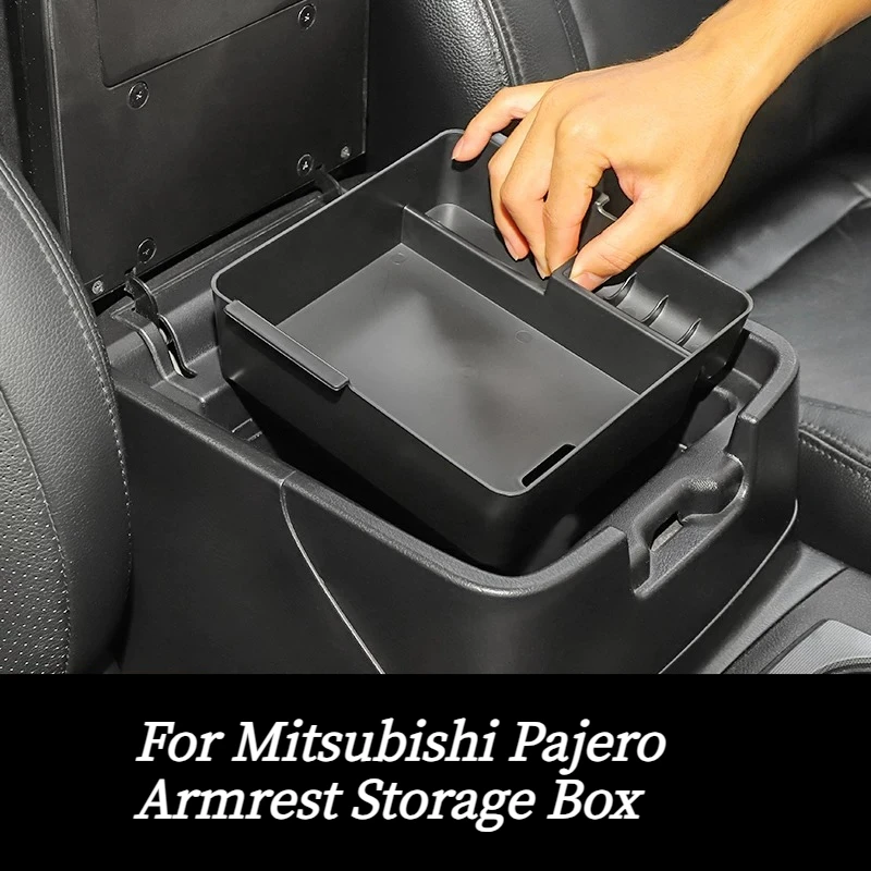 Central Console Armrest Storage Organizer Box Interior Upgrade Accessories For Imported Mitsubishi Pajero