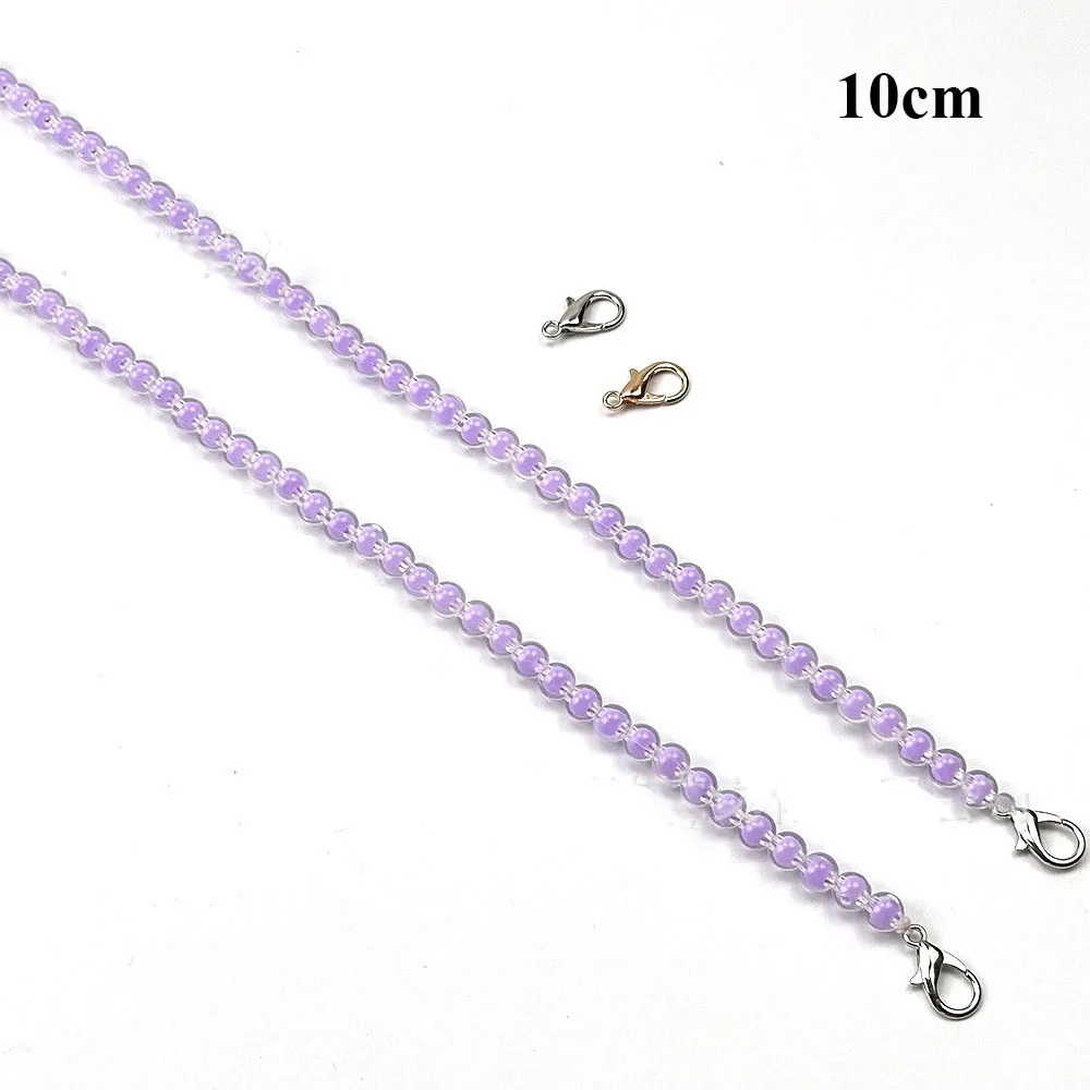 

High Quality 8mm Diameter Bead String Strap 10~100cm DIY purse Replacement Long Beaded Chain DIY Bags Accessories