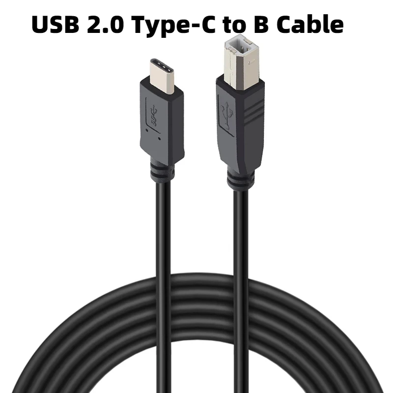 

1M 2M 3M 5M 8M USB 2.0 Type-C to B Data Cable Thunderbolt4/3 Compatible for Macbook ProLaptop Printer Scanner MIDI DJ Keyboard