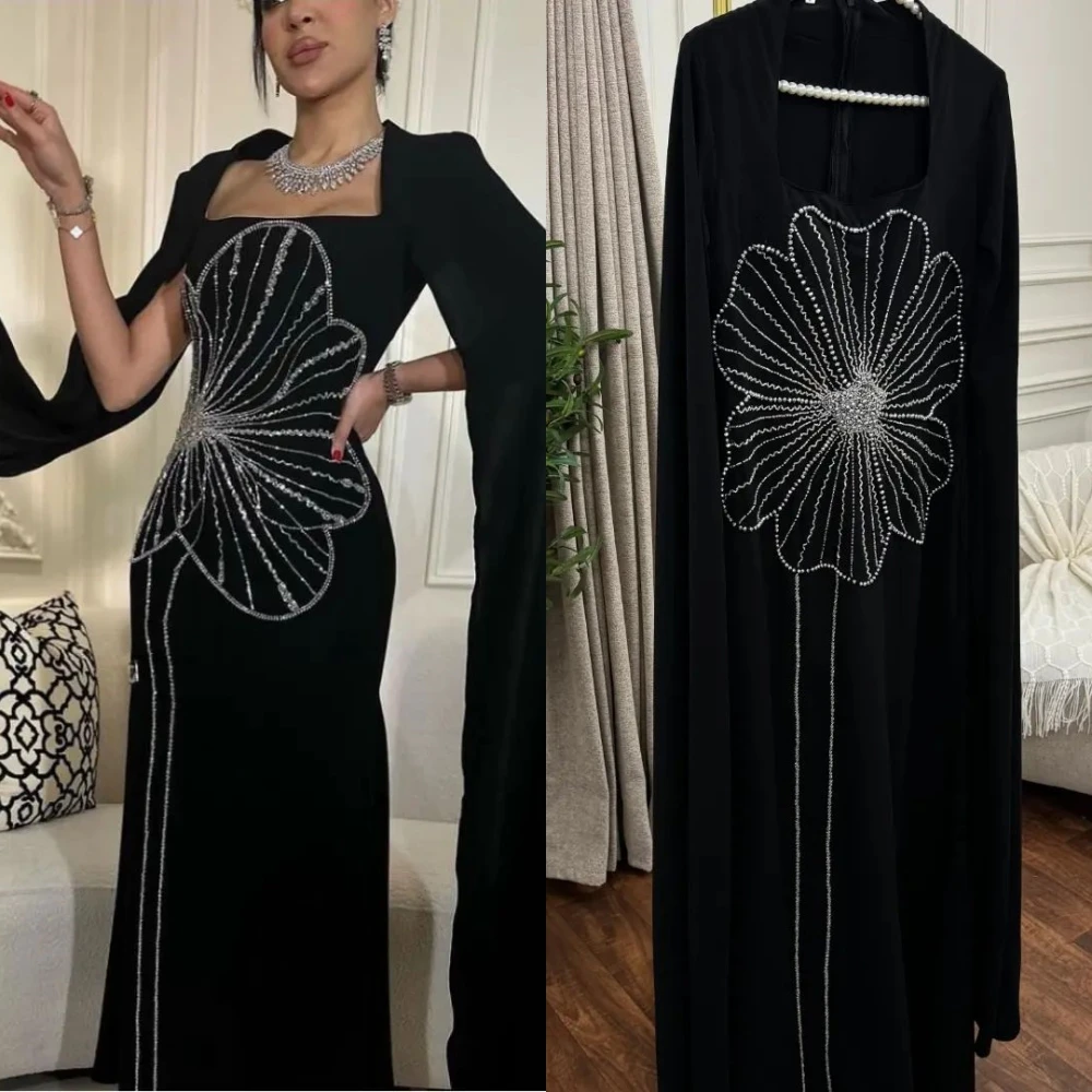 

Jersey Beading Pleat Clubbing Sheath Square Neck Bespoke Occasion Gown Midi Dresses